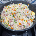 El cooksnap de Rodin cuando hizo Arroz tres delicias.