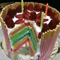 Cooksnap dari Intan Ratri Ranggawuni untuk resep Pocky Bday Cake #rainbow base cake# cepet,mudah,juara &tebel dikantong ('')