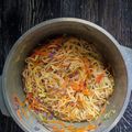 El cooksnap de Romina Stricker cuando hizo Fideos primavera.