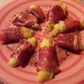 El cooksnap de Beich Sin Sal cuando hizo Mango envuelto en jamón curado.