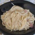 El cooksnap de A. V. cuando hizo Espaguetis carbonara.