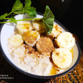 El cooksnap de Zaida TC @alquimiasfood cuando hizo Porridge o gachas de avena con plátano.