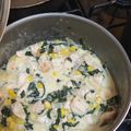 El cooksnap de Yazmin Guerra Leyva cuando hizo Pollo en crema con espinacas y elote.
