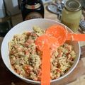 El cooksnap de Daniela Quiros cuando hizo Ensalada de Pollo (gallina original).