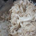 El cooksnap de evelyn cuando hizo Sorrentinos con salsa blanca casera y jamón en cubitos.
