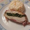 Szente Hanka Cooksnap-ja, amikor elkészítette a(z) Csirkemell szalonnával, spenóttal, sajttal töltve, baconbe csomagolva receptet.