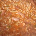 El cooksnap de Luisa Hurtado cuando hizo Fideuá de salchichas.
