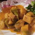 Somi Ali's cooksnap of when they made Shimla mirch with aloo ki bhujia.