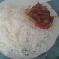 El cooksnap de Israel Pachucho cuando hizo Arroz con cebolla y carne. Tipo wok pero en sartén.