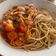 El cooksnap de Pilar cuando hizo Spaghetti con estofado de pollo.