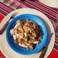 El cooksnap de Cecilia cuando hizo Arroz Chaufa con pollo.