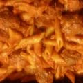 strueblood's cooksnap of when they made cheesy penne with mozzarella meatballs.