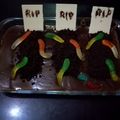 El cooksnap de Fanny Obon cuando hizo Pastel cementerio de chocolate Halloween.
