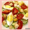 Mara's cooksnap of when they made Kachumber salad with eggs.