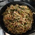 El cooksnap de Reyes Salgueiro cuando hizo Fideos Fideuá con calabacín y langostinos.