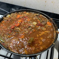El cooksnap de Fla Shank cuando hizo Guiso de Lentejas Completo C/ Carne, Chorizo Colorado y Panceta.