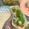El cooksnap de Irene-Guirao cuando hizo Tacos de pez espada con rúcula y granada.