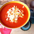 El cooksnap de Evita cuando hizo Gazpacho de pimientos y comino.