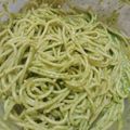 Scott's cooksnap of when they made Vickys Spinach & Avocado Spaghetti, GF DF EF SF NF.