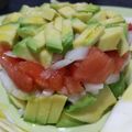 El cooksnap de Becky cuando hizo Tartar de aguacate y tomate con calabacín braseado y piñones .