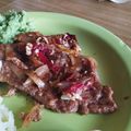 El cooksnap de Lourdes Mercegué cuando hizo Bife de hígado a la criolla.