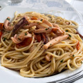 El cooksnap de Magy cuando hizo Espaguetis con calamares y tomates cherry.