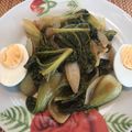 El cooksnap de Rosa Angel cuando hizo Pak choi y kale con aliño japonés.