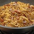 El cooksnap de Jesús Ruiz cuando hizo Pasta con panceta ahumada y champiñones.