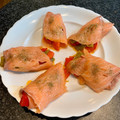El cooksnap de Alicita cuando hizo Rollitos de salmón con verduras.