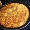 El cooksnap de Noelia Correa cuando hizo Fainá de choclo y queso.