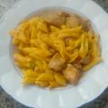 El cooksnap de fra fer tei cuando hizo Macarrones guisados con pollo.