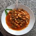 El cooksnap de Zeltia Colmeiro cuando hizo Garbanzos, judías verdes y tomate.