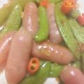 賴小孟 的 豆莢炒香腸 cooksnap