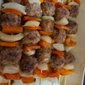 El cooksnap de Fer en la Cocina cuando hizo Brochetes de carne picada con cebolla, morrón rojo y verde.