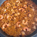 El cooksnap de David cuando hizo Fideuá de pulpo y gambas con alioli.