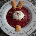 El cooksnap de Encarni Pulido cuando hizo Sopa fría de melocotón y cerezas con queso fresco (receta saludable para diabetes).