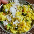 Mamta Chawla का कुकस्नैप जब उन्होंने मटर पोहा(mater poha recipe in hindi) बनाया था।