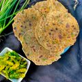 Priyangi Pujara's cooksnap of when they made Spring Onion Paratha.