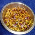 Rashmi Adhvaryu's cooksnap of when they made ઘૂઘની ચાટ.