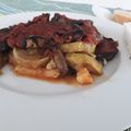 Cooksnap από Ρούλα Μίγκα στη συνταγή Μελιτζάνες, κολοκυθάκια και πατάτες με σάλτσα στο φούρνο