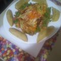 El cooksnap de LLEONEL AARAUJO cuando hizo Muslos de pollo con plátano macho y vegetales arroz y rábano.