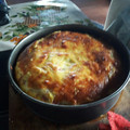 El cooksnap de Leonardo Cuello cuando hizo Tarta de cebolla, jamón y muzzarella.