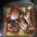 El cooksnap de Daniela Araujo cuando hizo Pollo con verduras mediterráneas al horno.