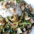 El cooksnap de Bulebule cuando hizo Espaguetti de calabacín con falsa bechamel de coliflor.