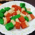 Madhu Jain का कुकस्नैप जब उन्होंने तिरंगा सूजी बर्फी (tiranga suji barfi recipe in Hindi) बनाया था।