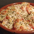 El cooksnap de yana fernandez cuando hizo Huevos (duros) con tomate (pera) gratinados. ¡Pedazo cena!.
