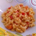 El cooksnap de Sanaty Bautista cuando hizo Sopa codito, queso para nachos y chile morrón rojo.