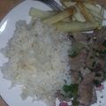 El cooksnap de Lucia Sanchez Jimenez cuando hizo Bistec de lomo de cerdo con verduras y patatas fritas.