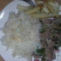 El cooksnap de Lucia Sanchez Jimenez cuando hizo Bistec de lomo de cerdo con verduras y patatas fritas.