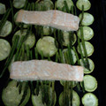 El cooksnap de Muntsa Sidera Domènech cuando hizo Salmón al horno sobre espárragos verdes y calabacín.